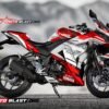 Decal Stiker Yamaha YZF R25 WHITE RACING TECHNO RED